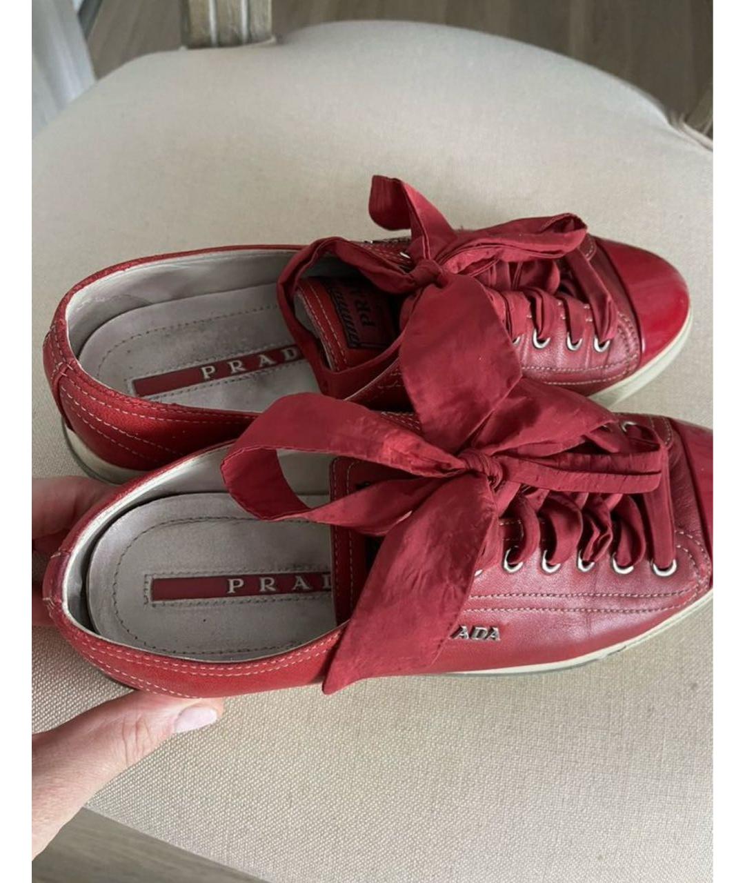 PRADA Красные кожаные ботинки, фото 5
