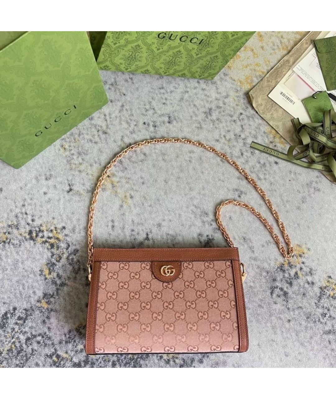 GUCCI Розовая кожаная сумка через плечо, фото 8