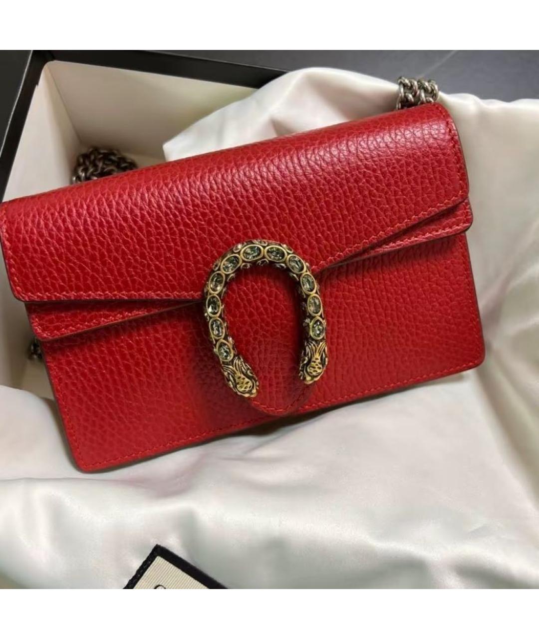 GUCCI Красная кожаная сумка через плечо, фото 6