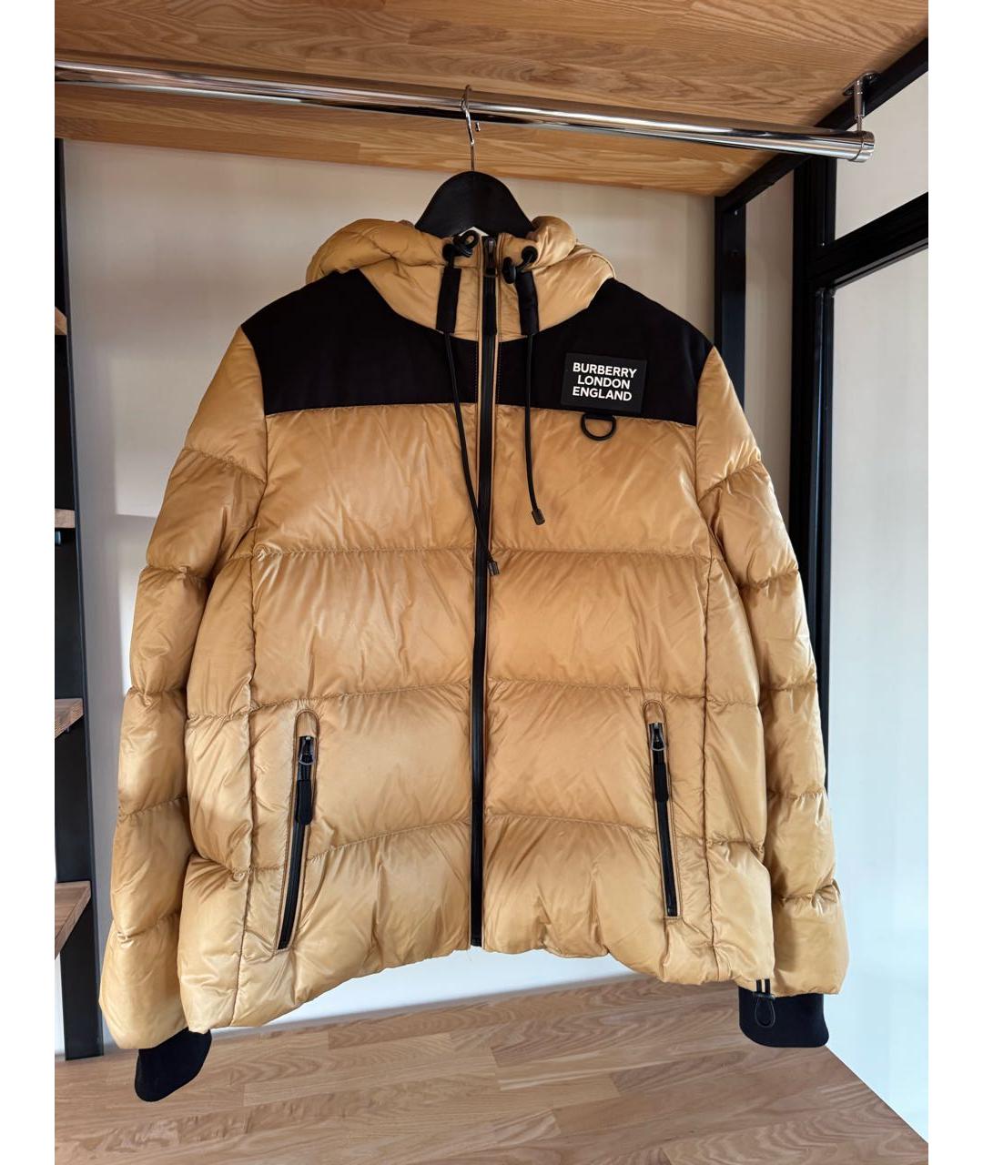 BURBERRY Горчичная полиамидовая куртка, фото 8