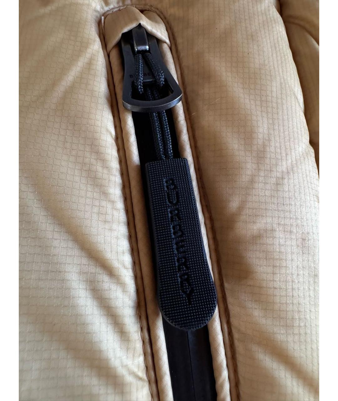 BURBERRY Горчичная полиамидовая куртка, фото 3