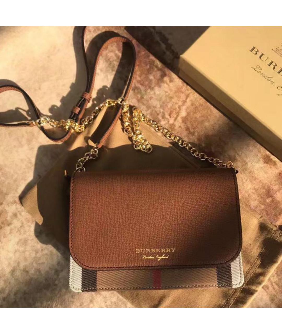 BURBERRY Коричневая кожаная сумка через плечо, фото 5