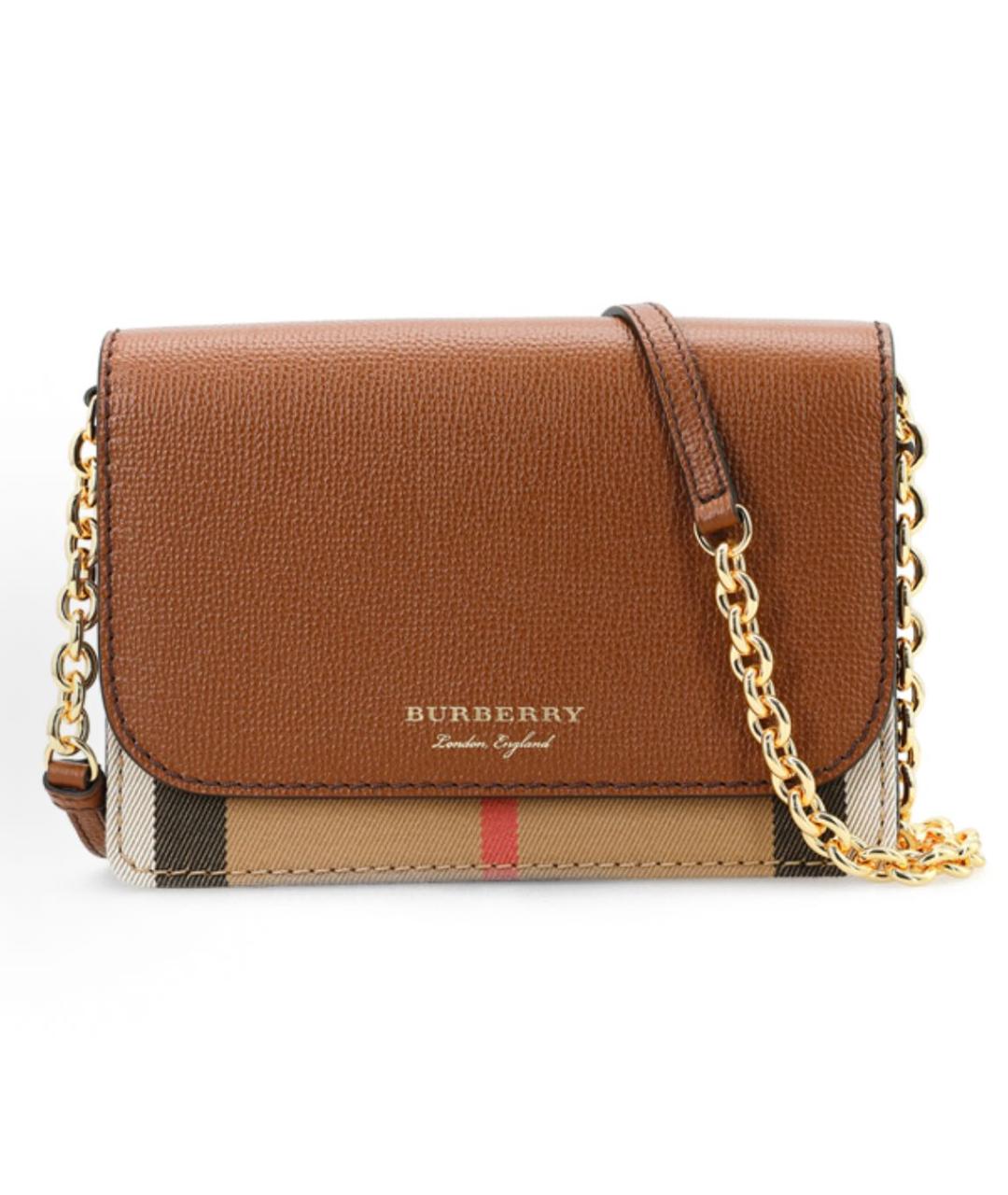 BURBERRY Коричневая кожаная сумка через плечо, фото 9