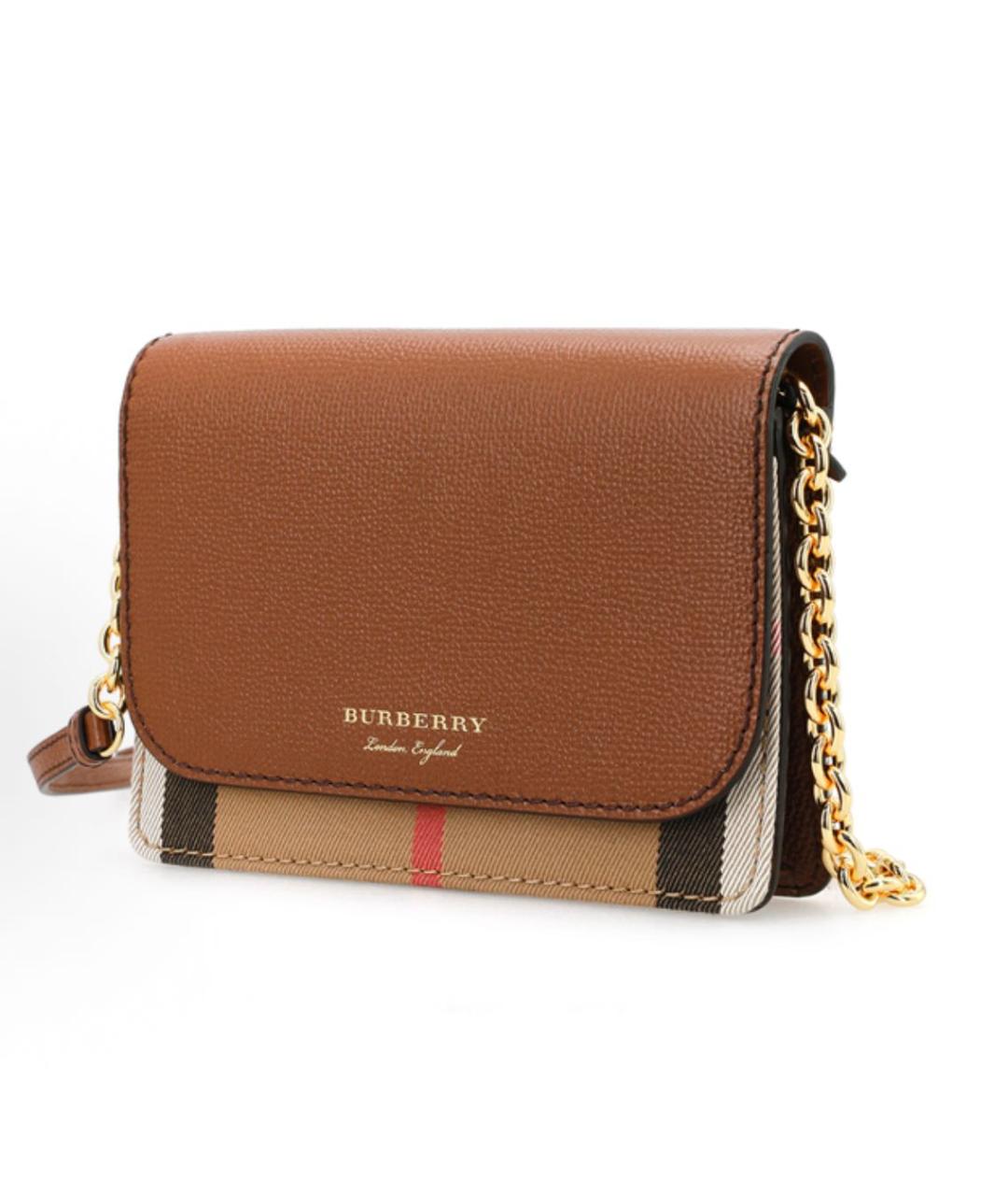 BURBERRY Коричневая кожаная сумка через плечо, фото 2