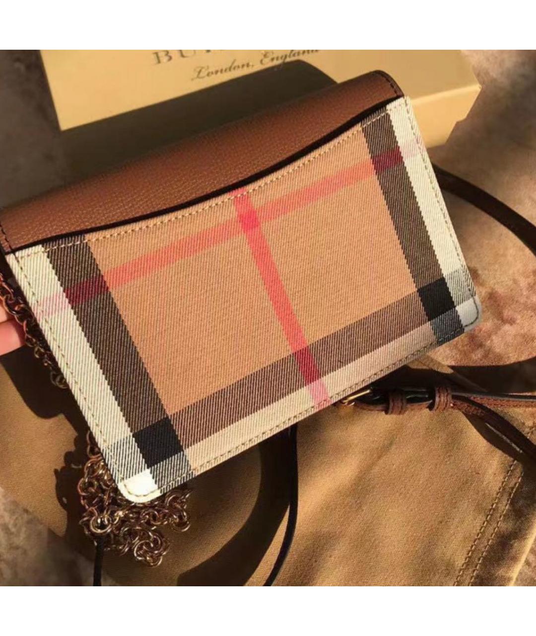 BURBERRY Коричневая кожаная сумка через плечо, фото 6