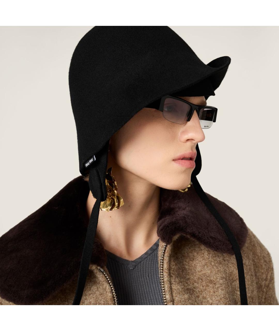 MIU MIU Черные пластиковые солнцезащитные очки, фото 5