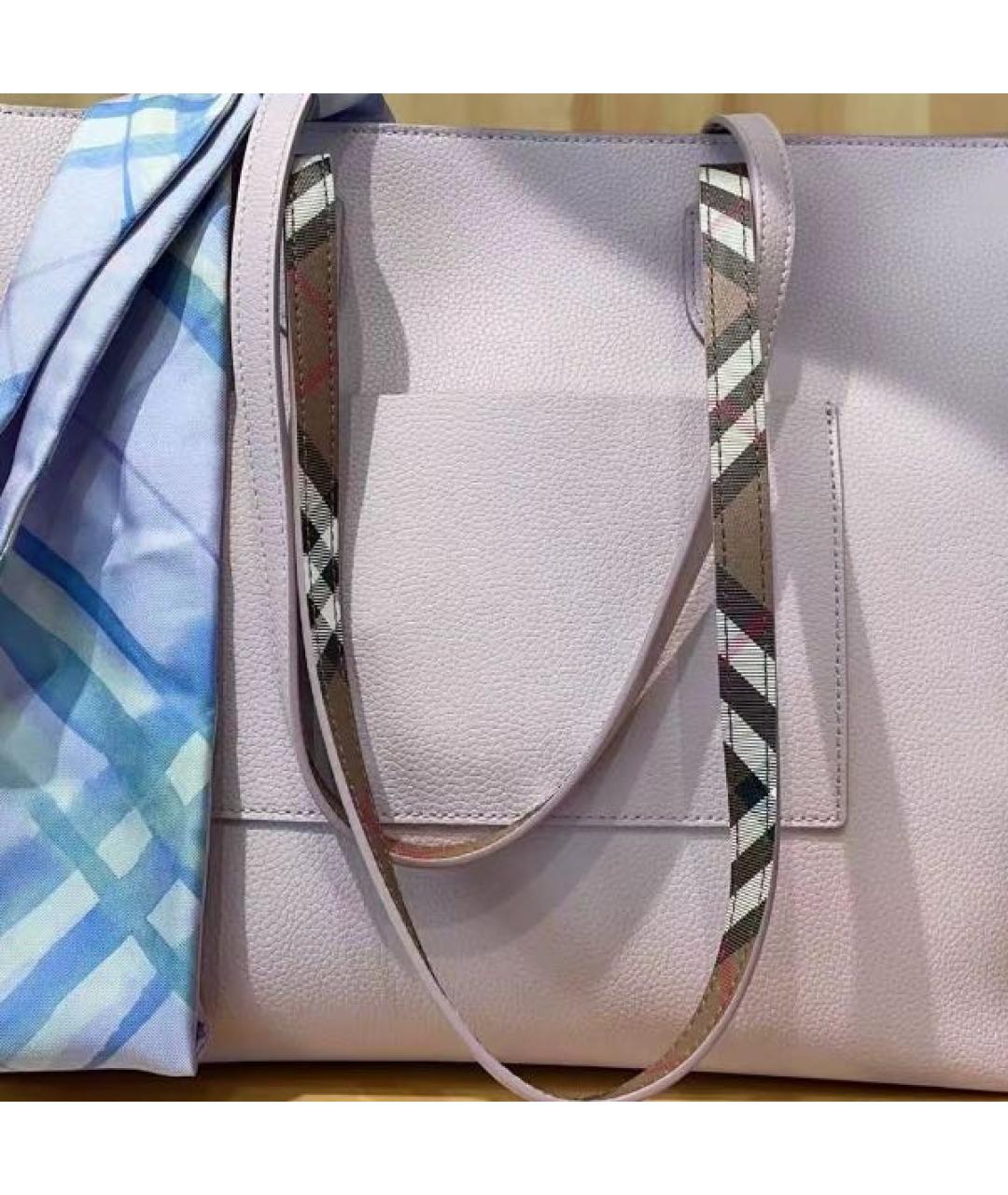 BURBERRY Розовая кожаная сумка тоут, фото 5
