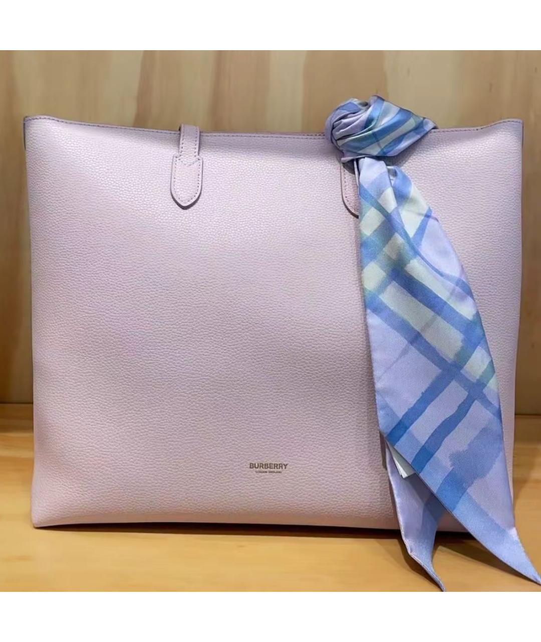 BURBERRY Розовая кожаная сумка тоут, фото 4