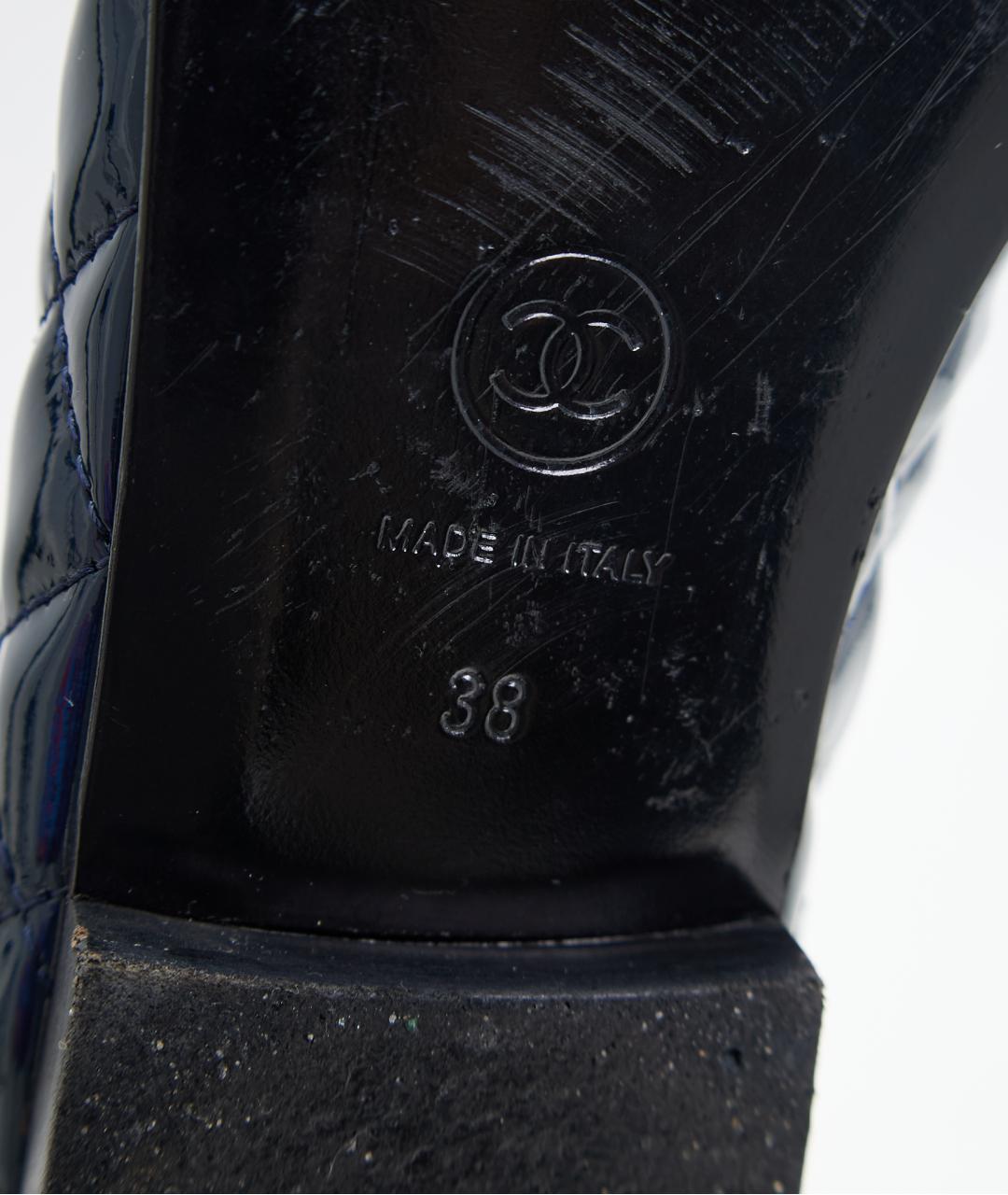 CHANEL Синие балетки из лакированной кожи, фото 6