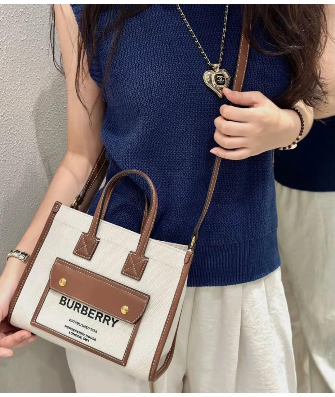 BURBERRY Бежевая сумка через плечо, фото 4