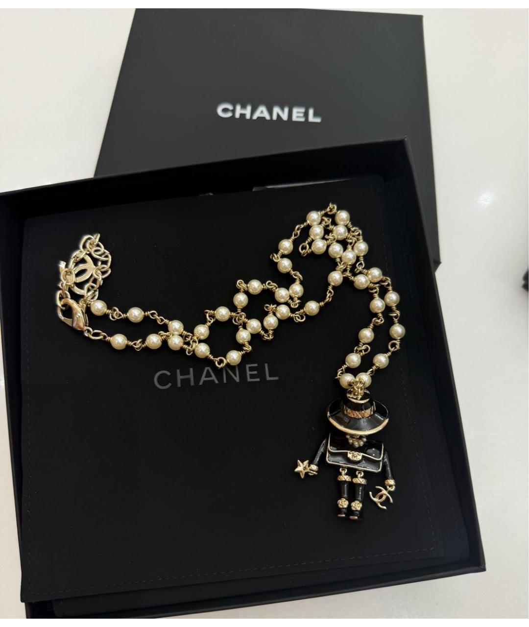 CHANEL Черное колье, фото 4