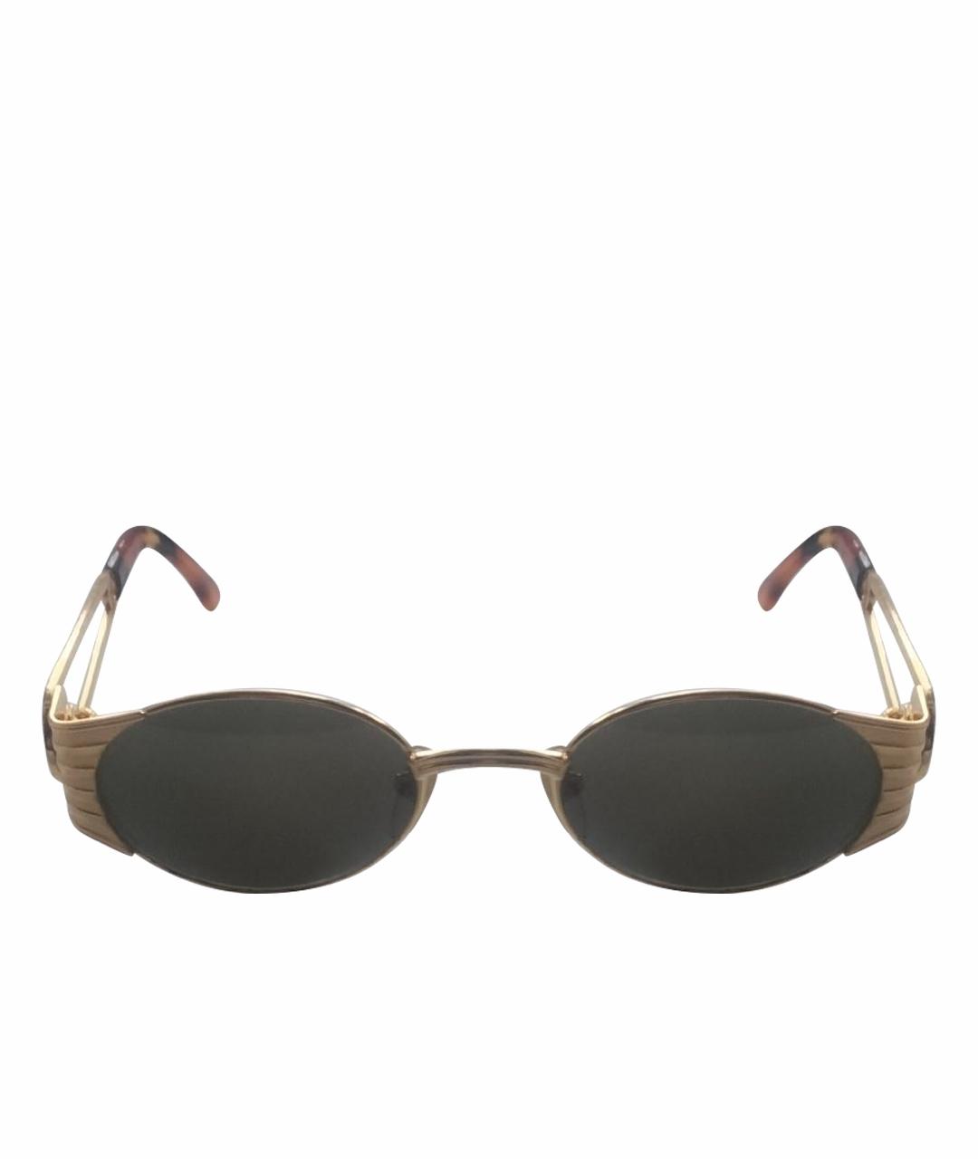 FENDI Золотые пластиковые солнцезащитные очки, фото 1