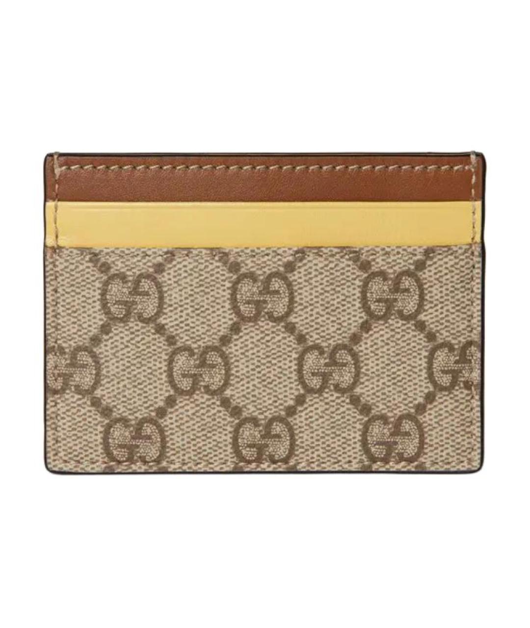GUCCI Бежевый кожаный кардхолдер, фото 3