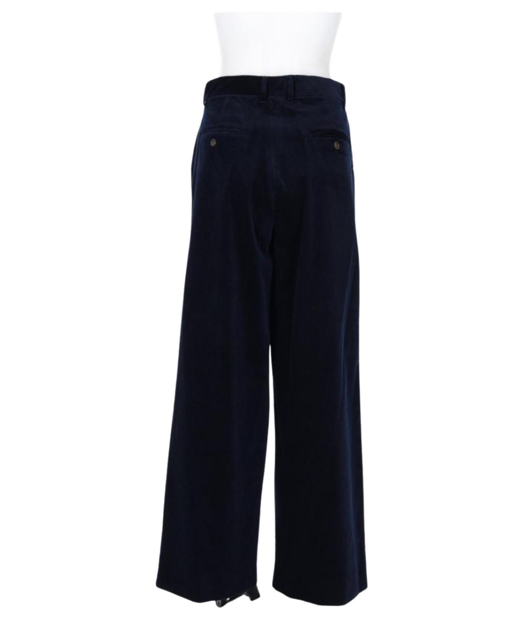 'S MAX MARA Синие хлопковые прямые брюки, фото 2