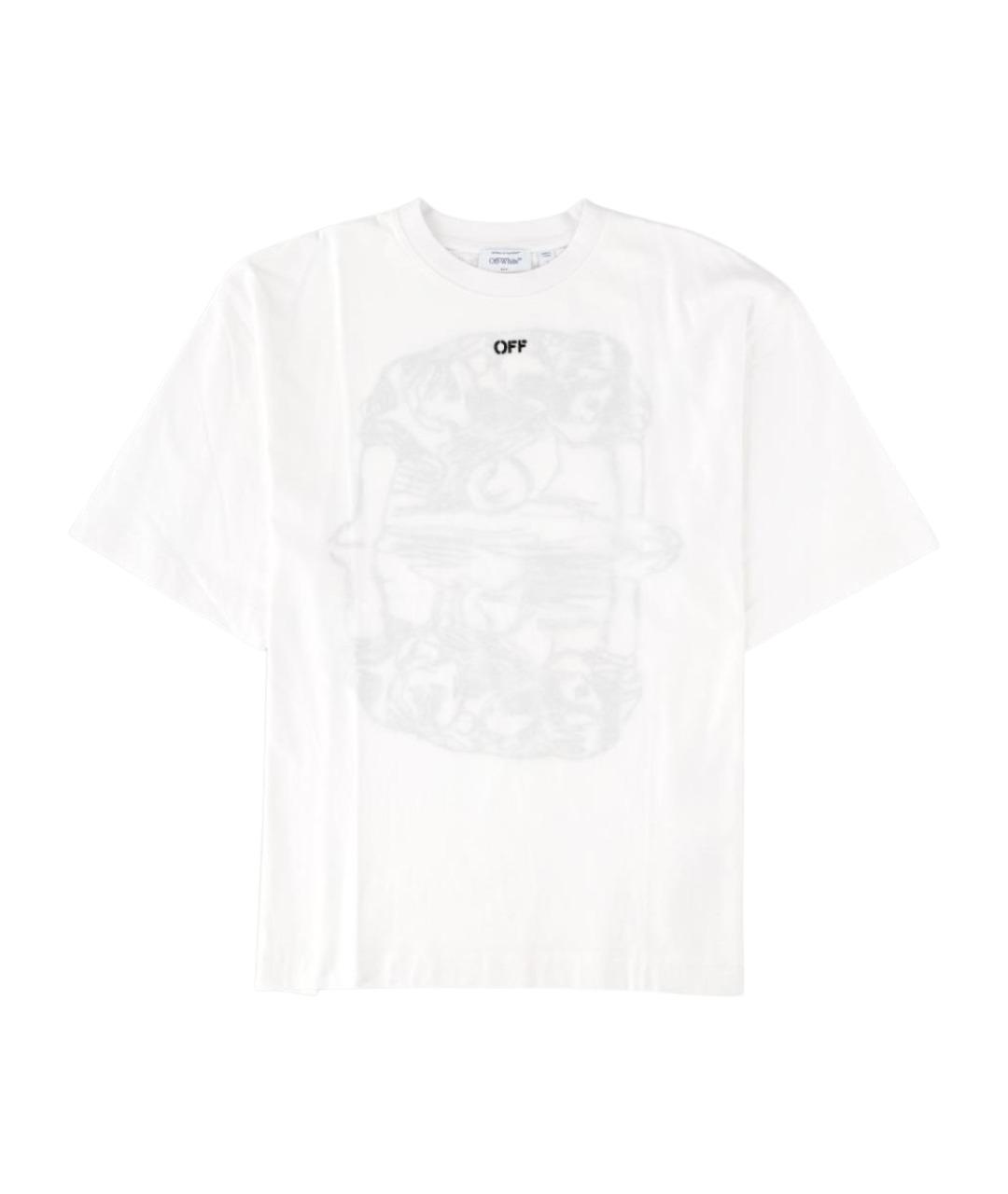 OFF-WHITE Белая хлопковая футболка, фото 1