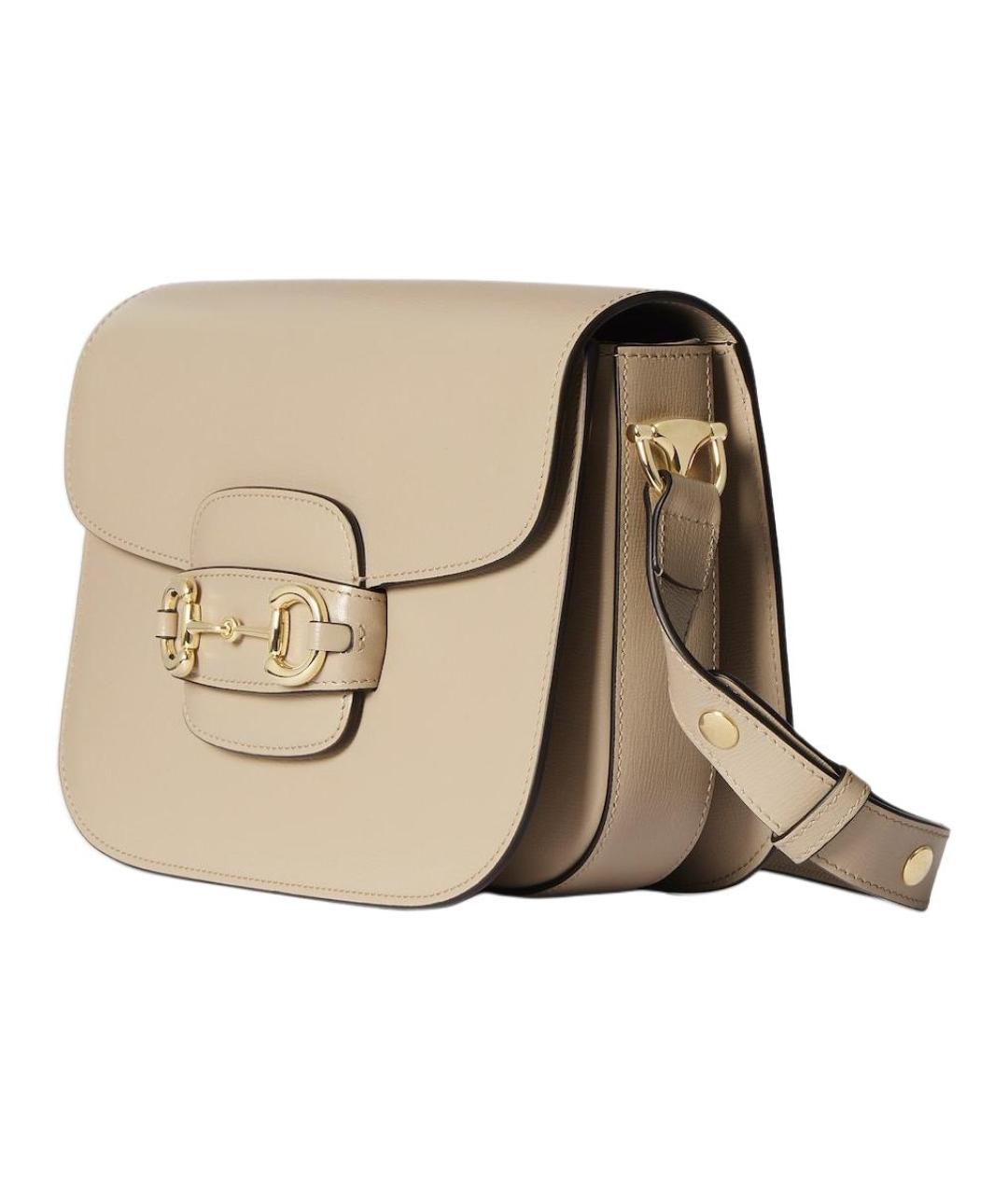 GUCCI Бежевая кожаная сумка через плечо, фото 2