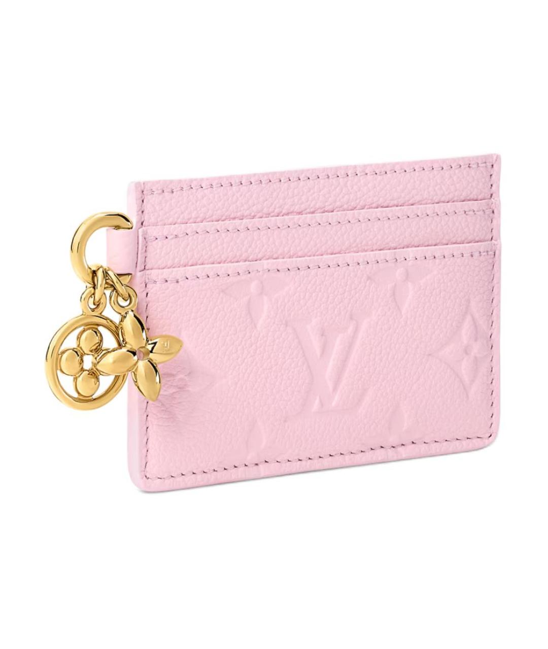 LOUIS VUITTON Розовый кожаный кардхолдер, фото 2