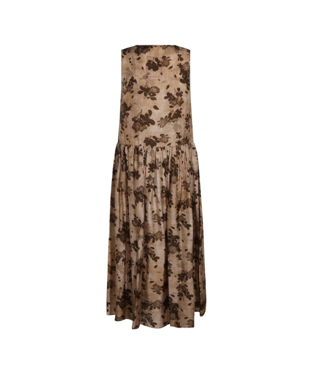 UMA WANG Бежевое вискозное повседневное платье, фото 2