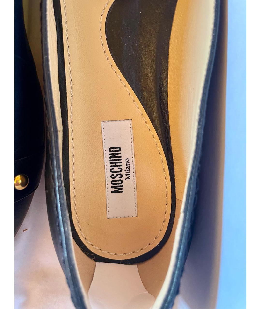 MOSCHINO Черные кожаные балетки, фото 8