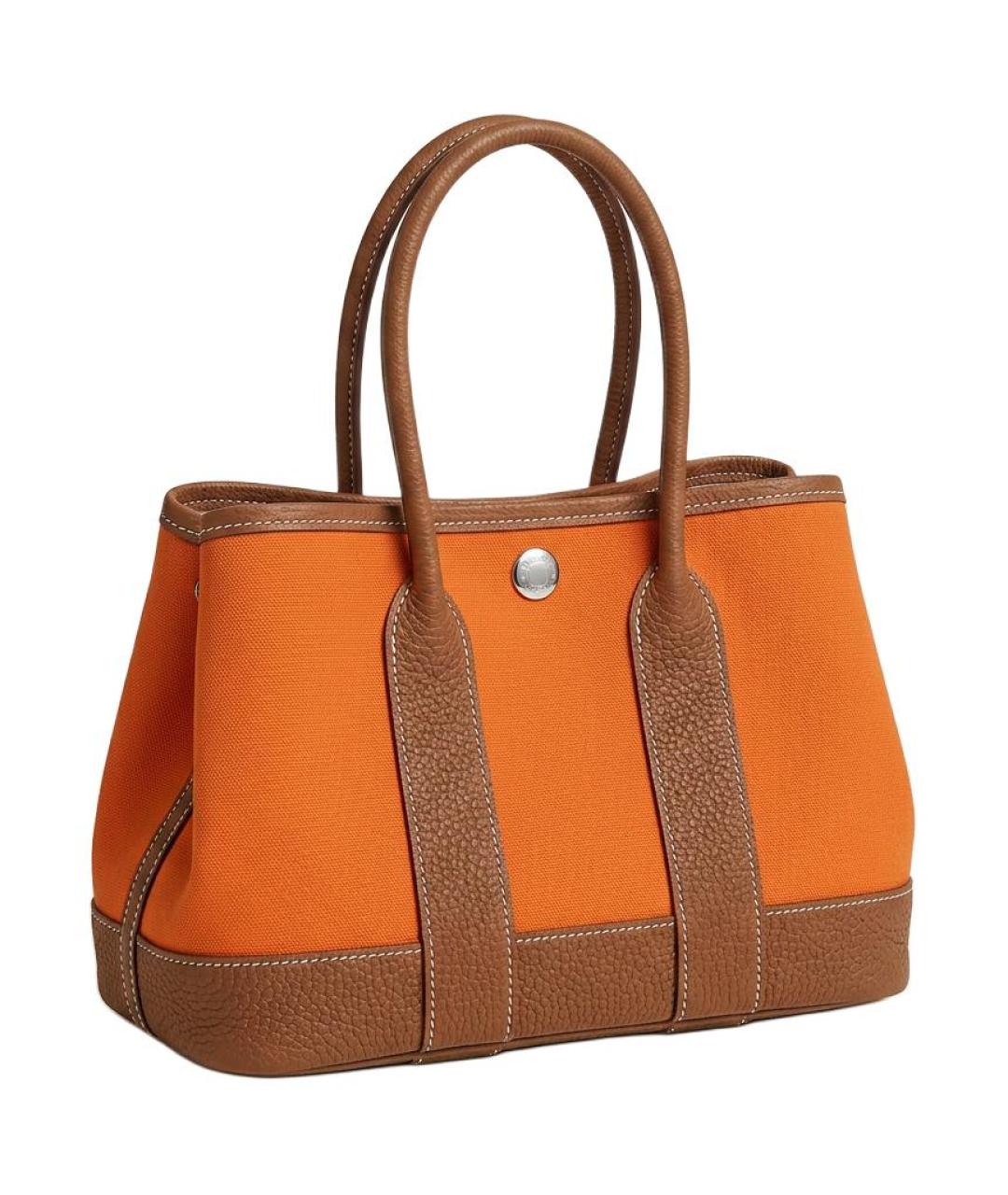 HERMES Оранжевая сумка через плечо из канвы, фото 2