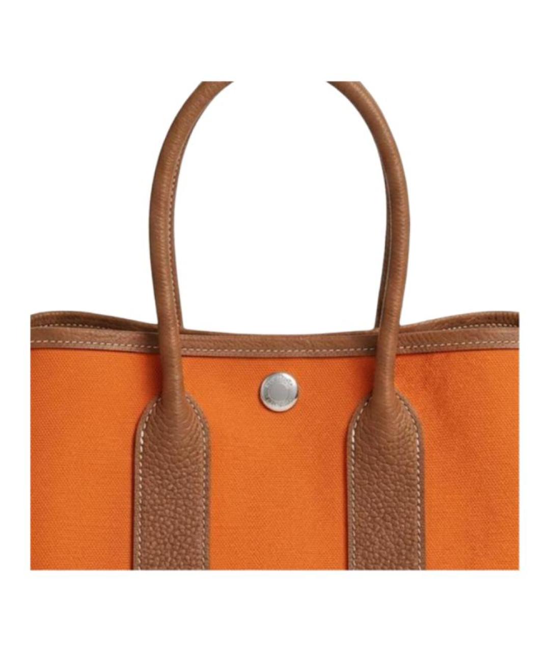 HERMES Оранжевая сумка через плечо из канвы, фото 3