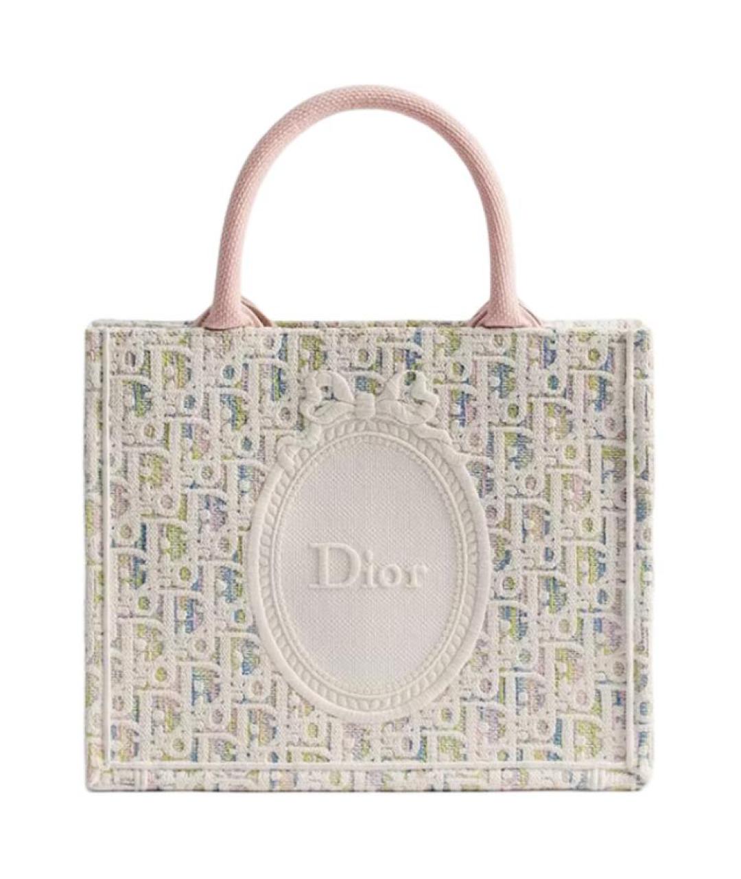 CHRISTIAN DIOR Бежевая сумка через плечо из канвы, фото 1
