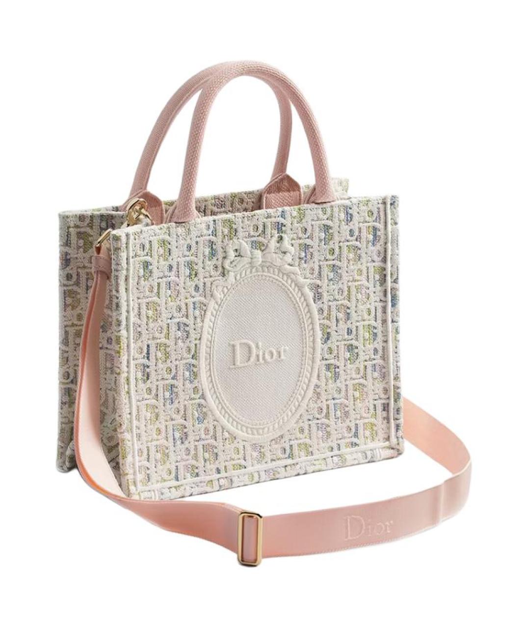 CHRISTIAN DIOR Бежевая сумка через плечо из канвы, фото 3