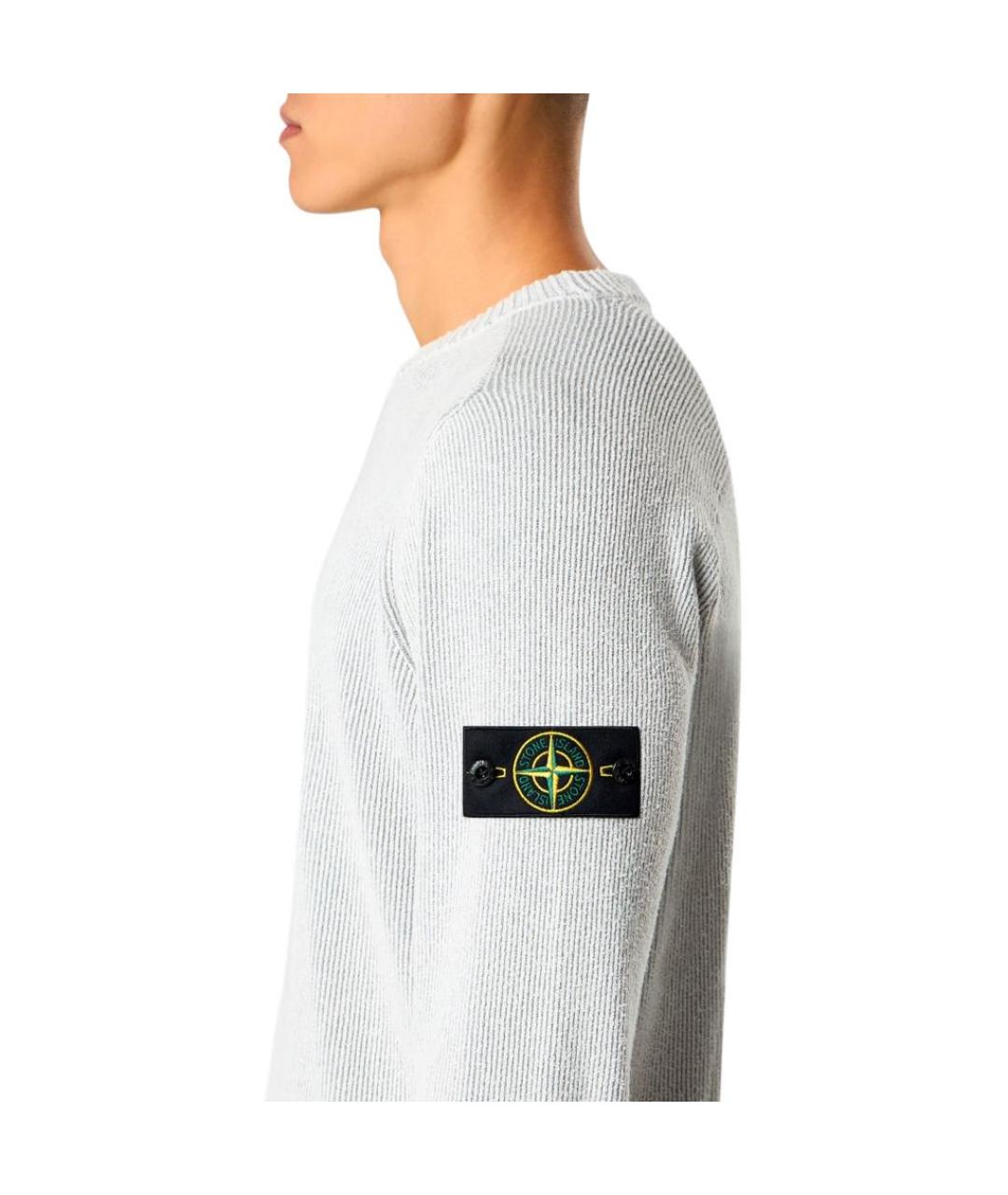 STONE ISLAND Серый хлопковый джемпер / свитер, фото 5