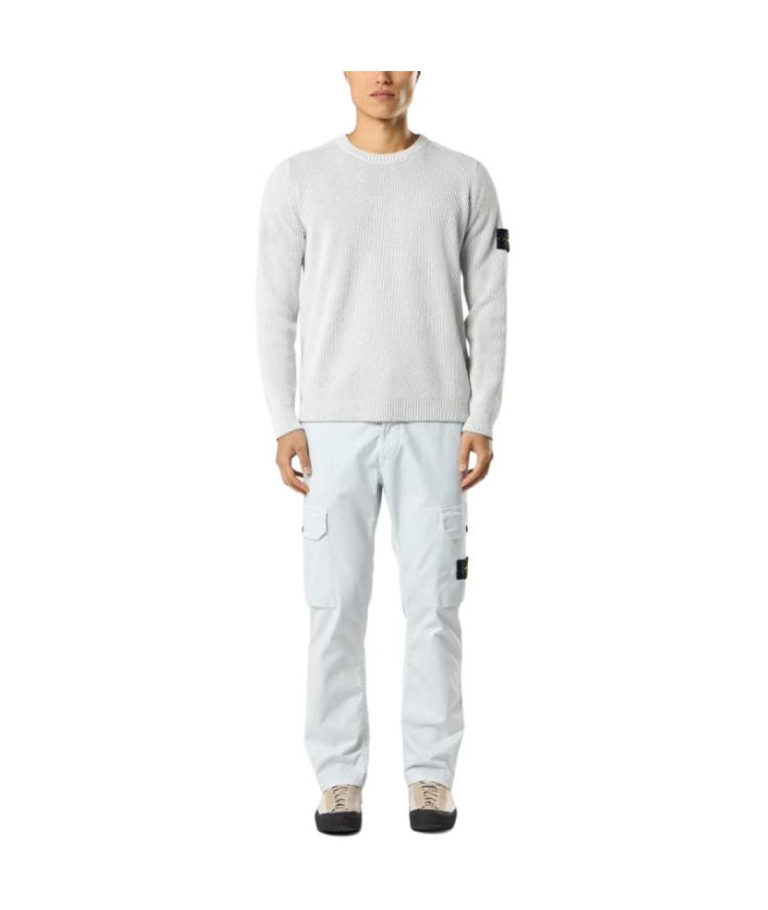 STONE ISLAND Серый хлопковый джемпер / свитер, фото 3