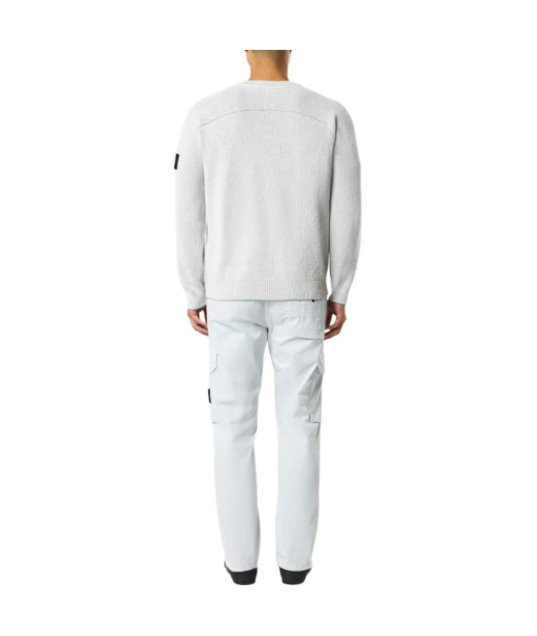 STONE ISLAND Серый хлопковый джемпер / свитер, фото 4