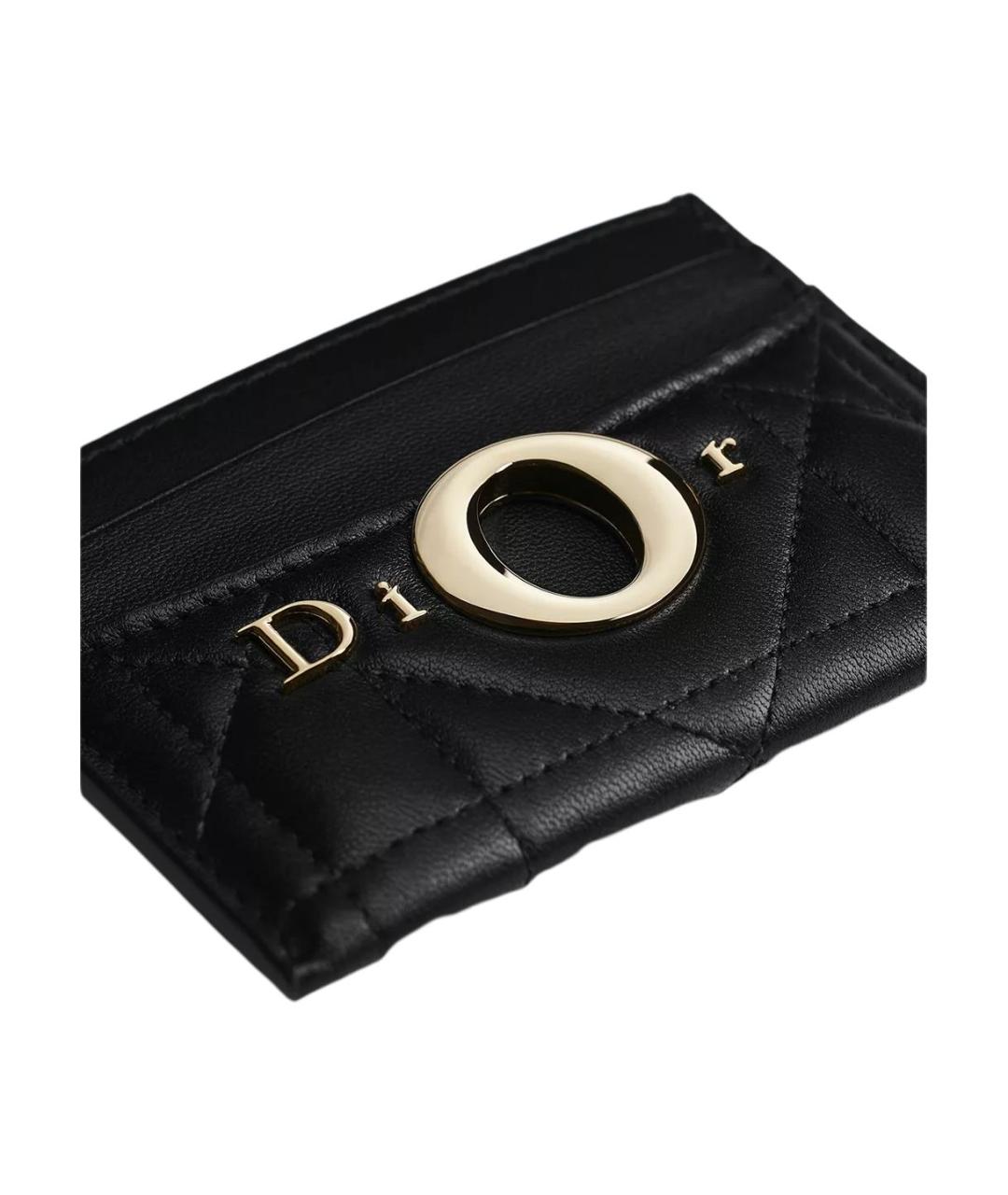 CHRISTIAN DIOR Черный кожаный кардхолдер, фото 3