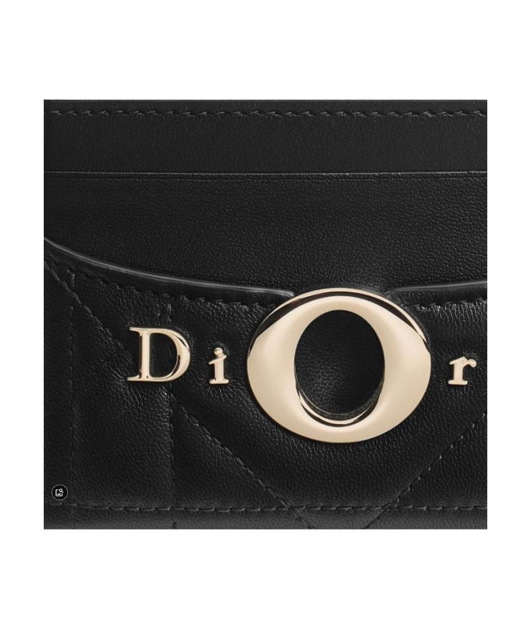 CHRISTIAN DIOR Черный кожаный кардхолдер, фото 4