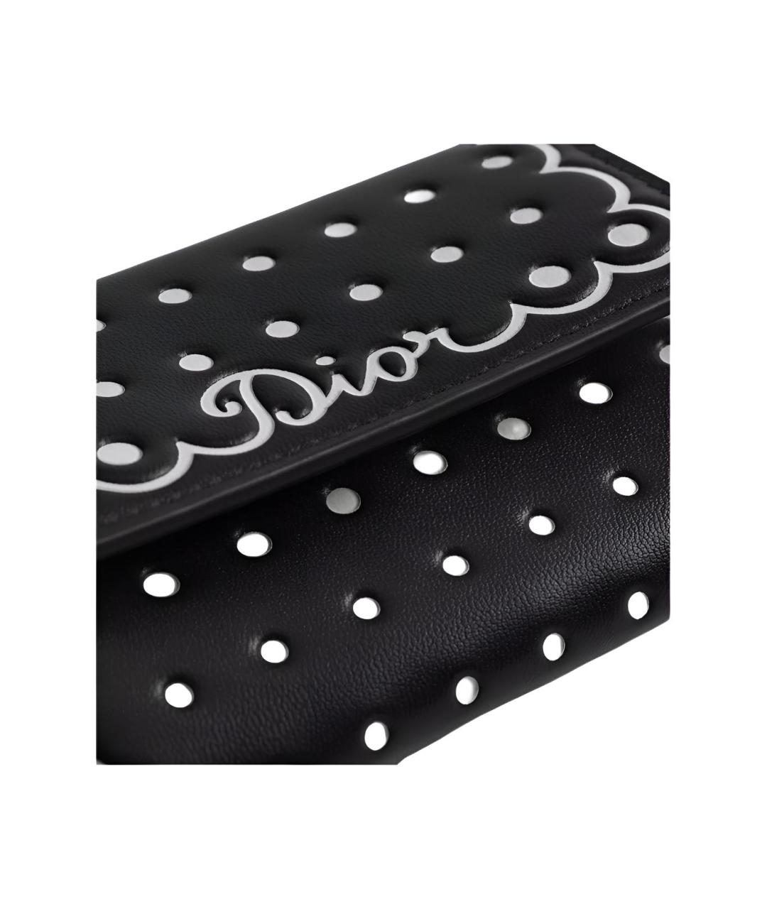 CHRISTIAN DIOR Черный кожаный кошелек, фото 3