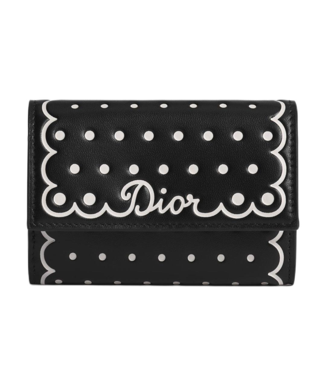 CHRISTIAN DIOR Черный кожаный кошелек, фото 1