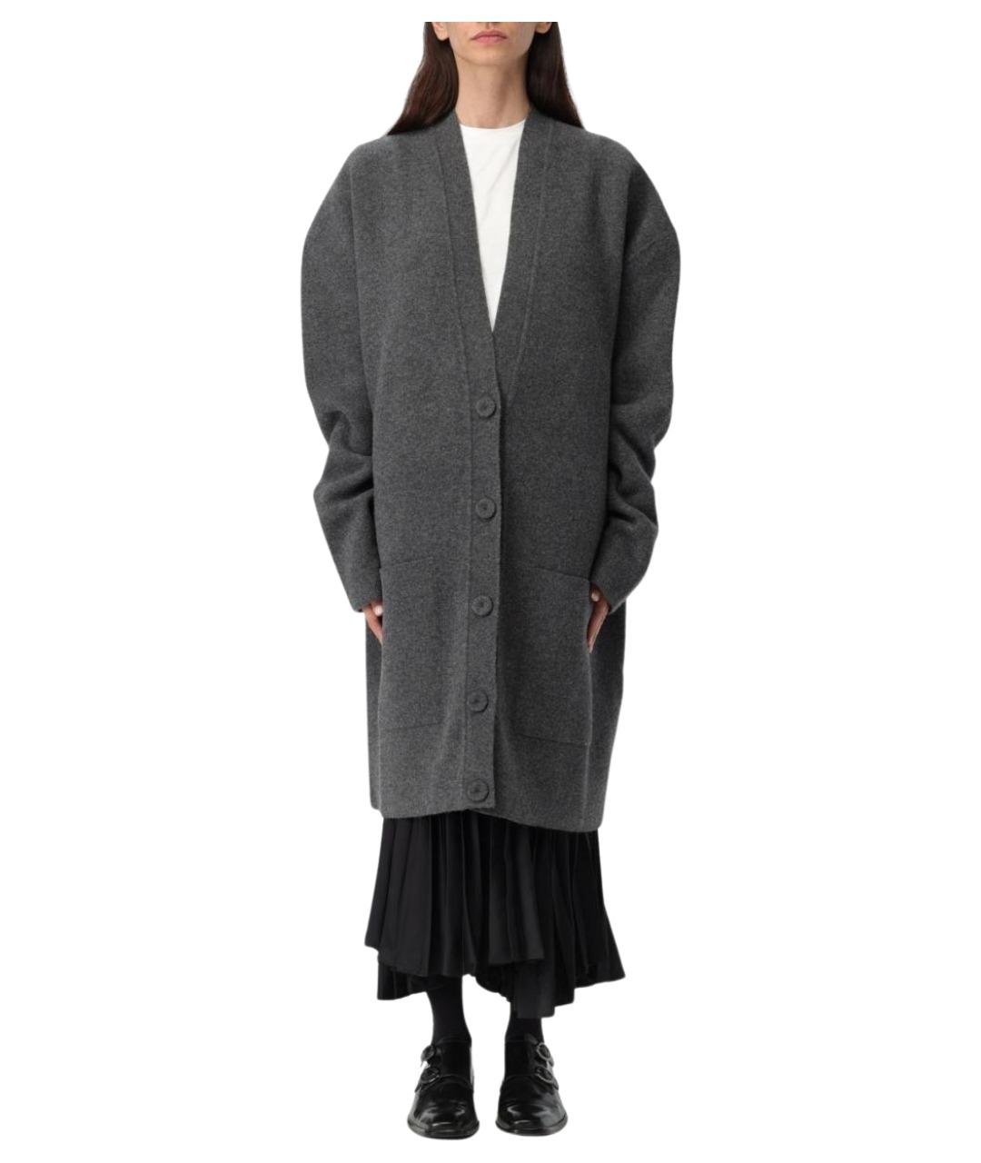 JIL SANDER Серый шерстяной кардиган, фото 1