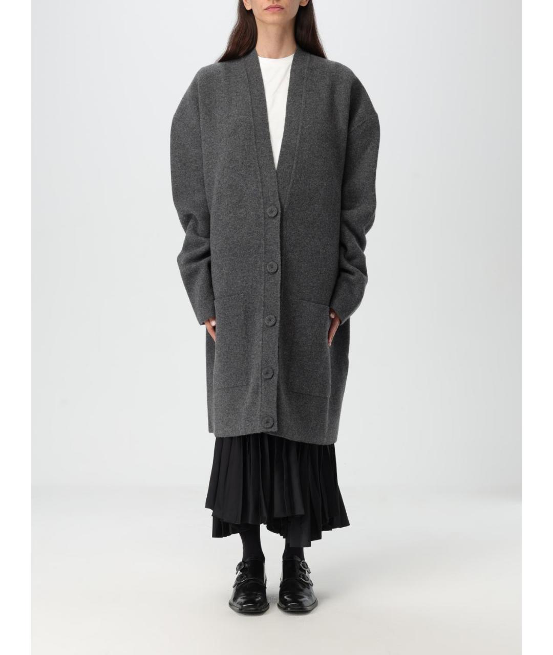 JIL SANDER Серый шерстяной кардиган, фото 6