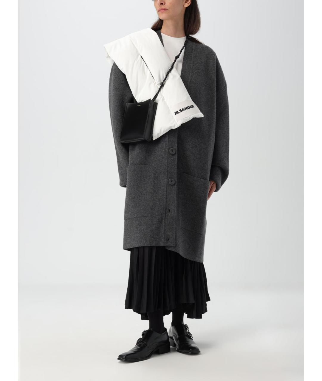 JIL SANDER Серый шерстяной кардиган, фото 2