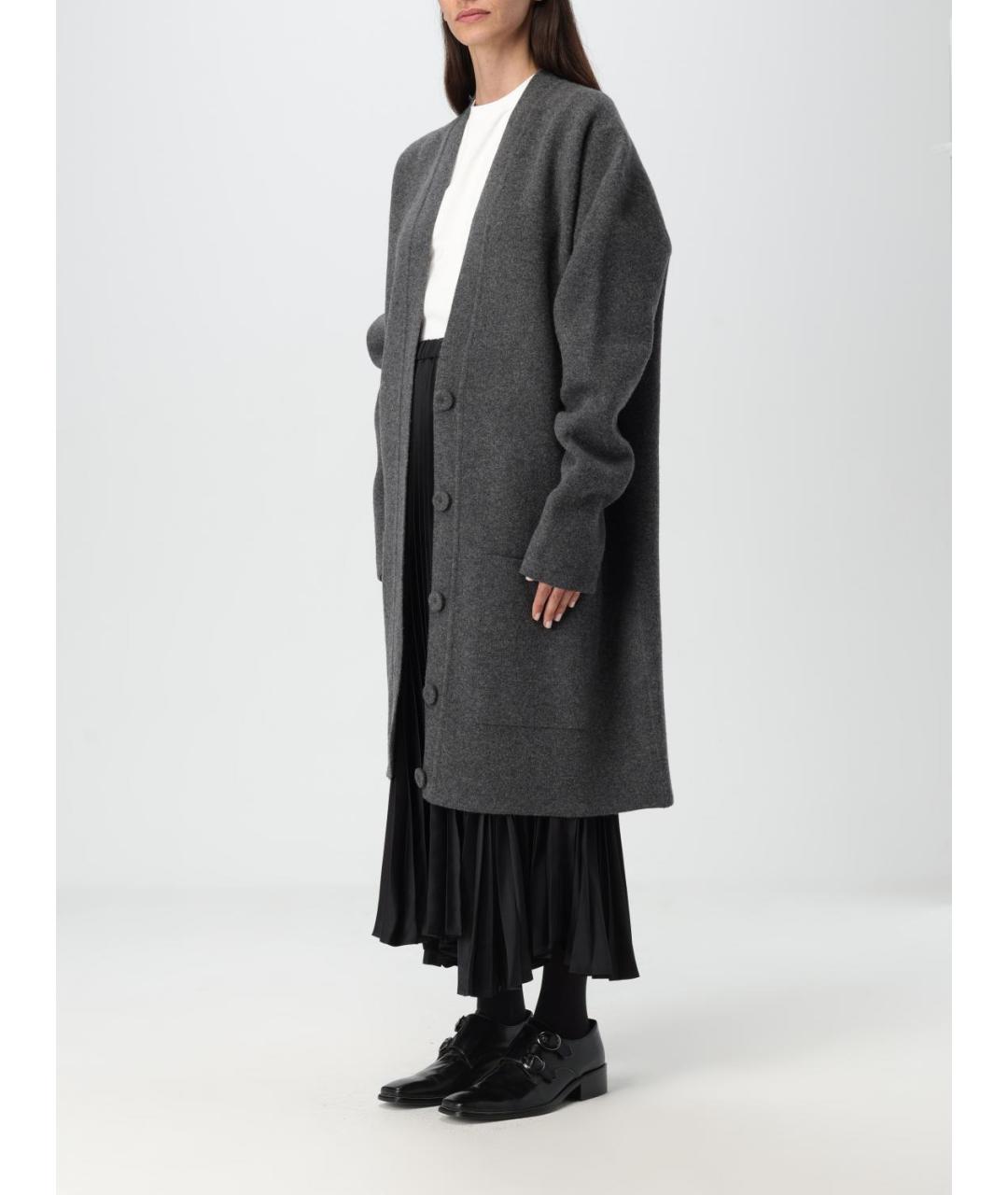 JIL SANDER Серый шерстяной кардиган, фото 4