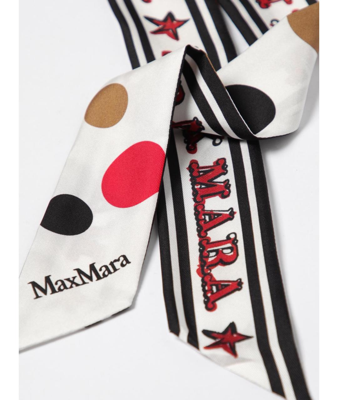 MAX MARA Бежевый шелковый шарф, фото 3
