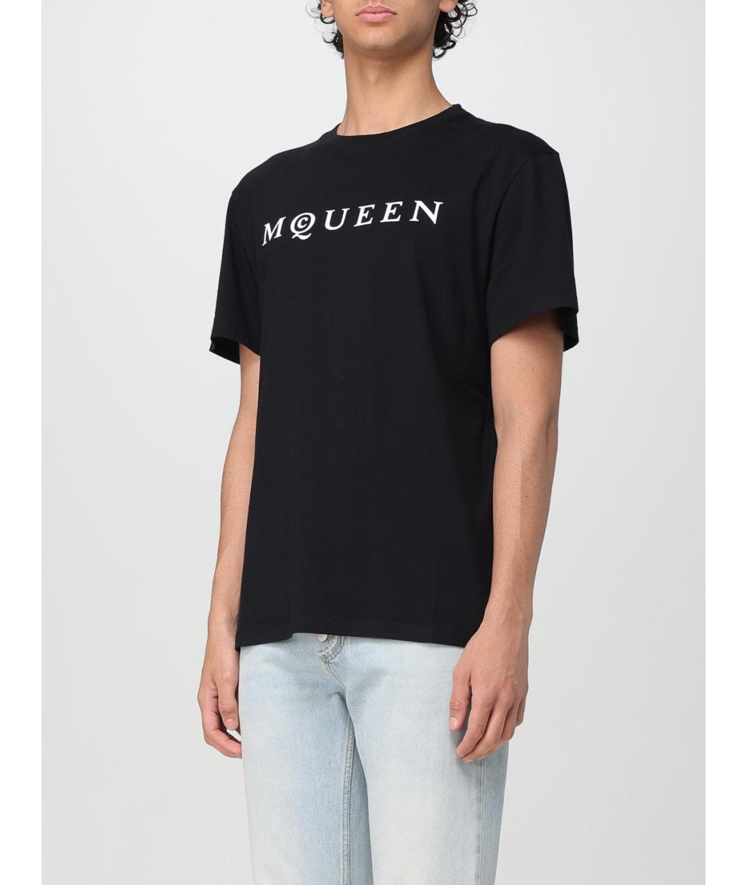 ALEXANDER MCQUEEN Черная хлопковая футболка, фото 4