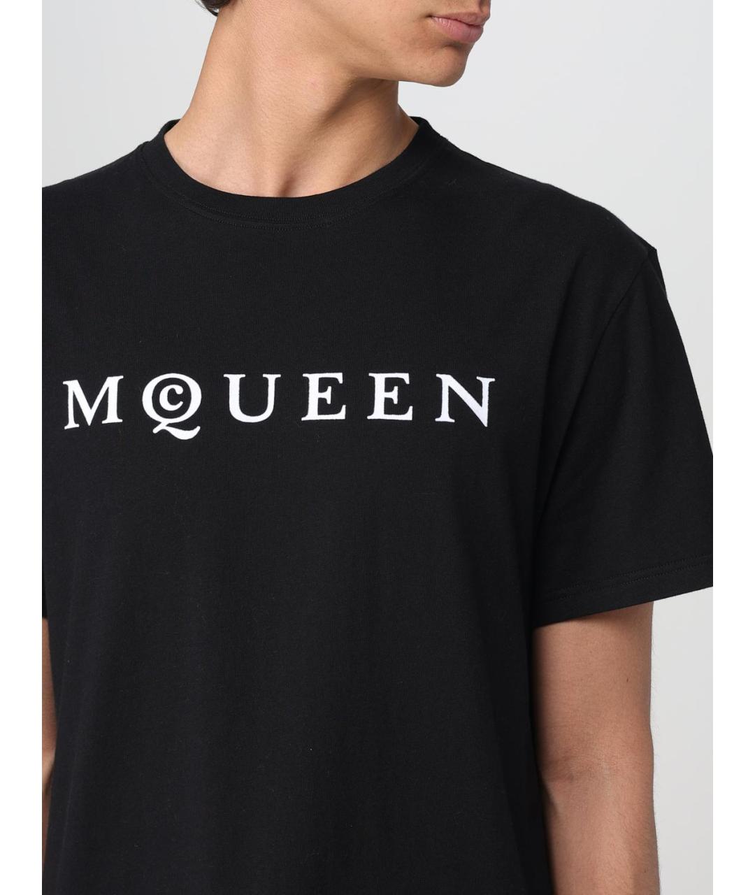 ALEXANDER MCQUEEN Черная хлопковая футболка, фото 5