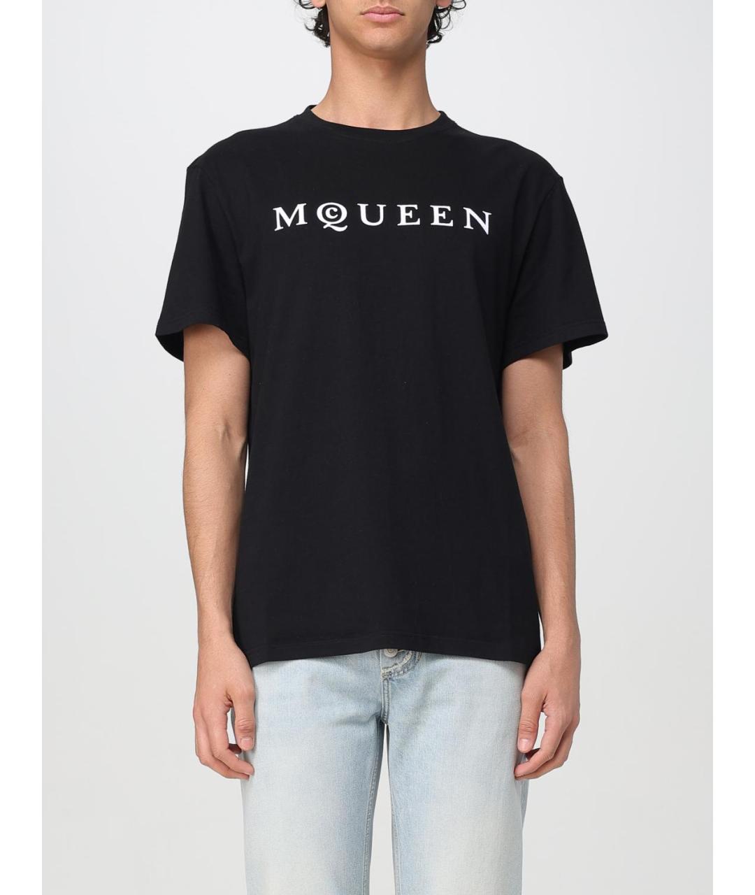 ALEXANDER MCQUEEN Черная хлопковая футболка, фото 6