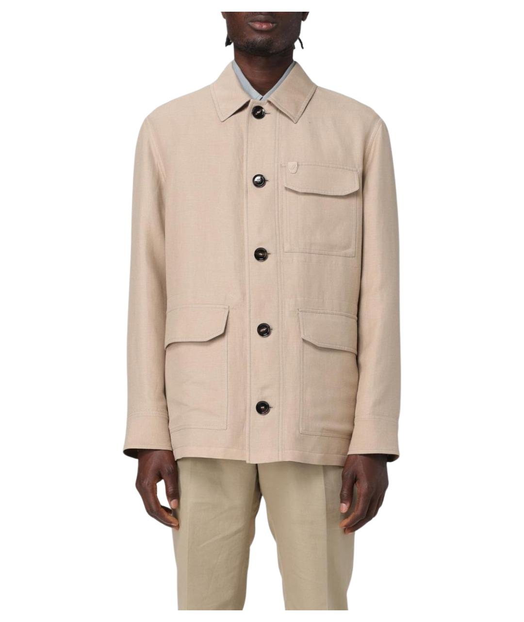 BRIONI Бежевая шерстяная куртка, фото 1