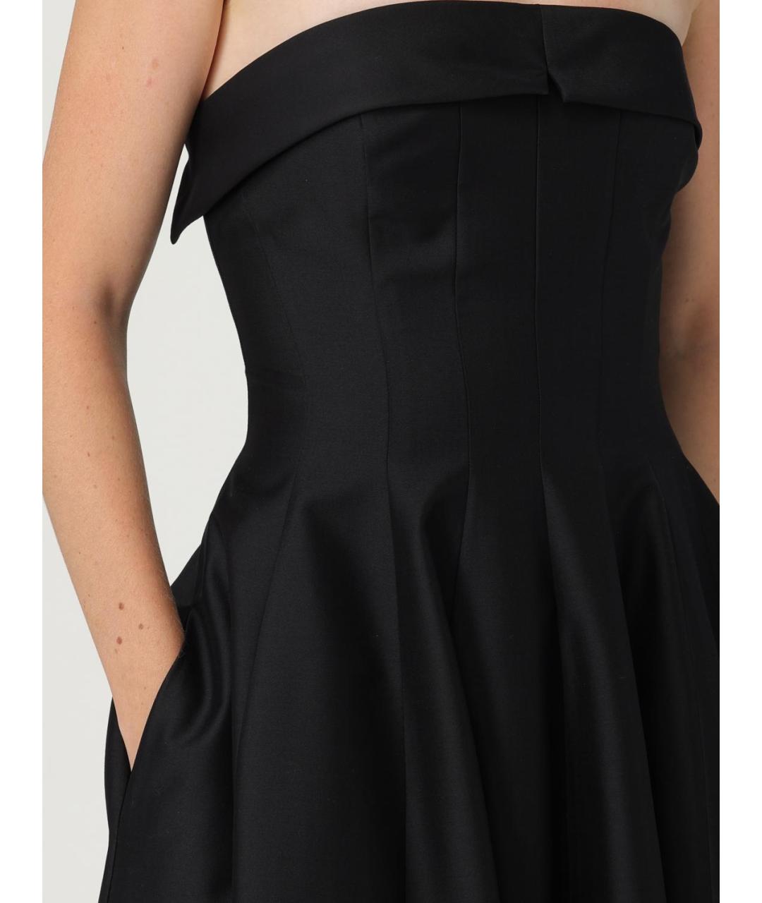 ALBERTA FERRETTI Черное шерстяное платье, фото 4