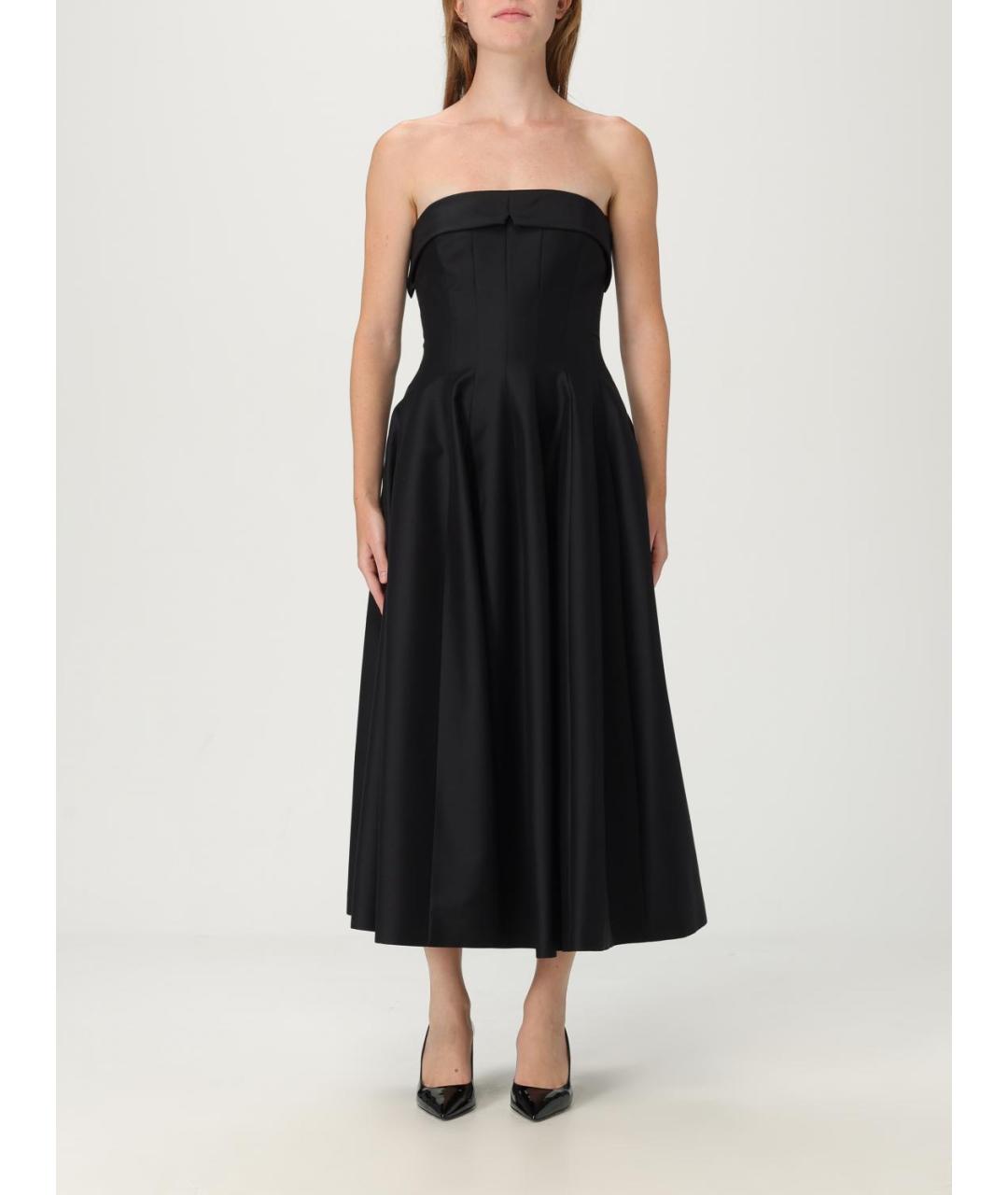 ALBERTA FERRETTI Черное шерстяное платье, фото 5