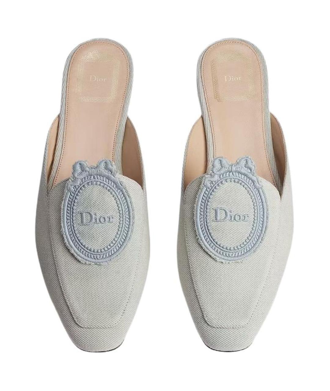 CHRISTIAN DIOR Голубые мюли, фото 3