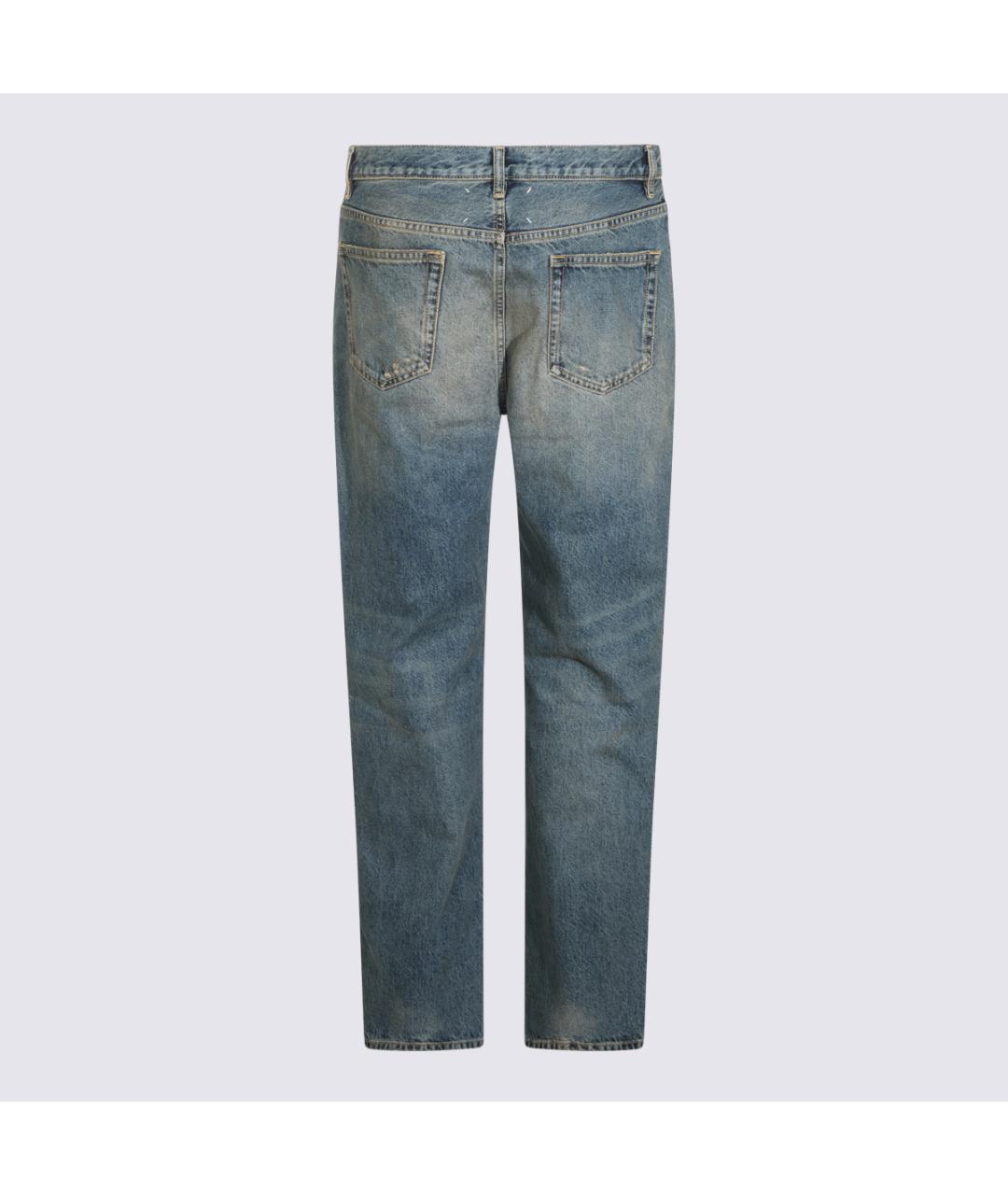 MAISON MARGIELA Синие хлопковые прямые джинсы, фото 2