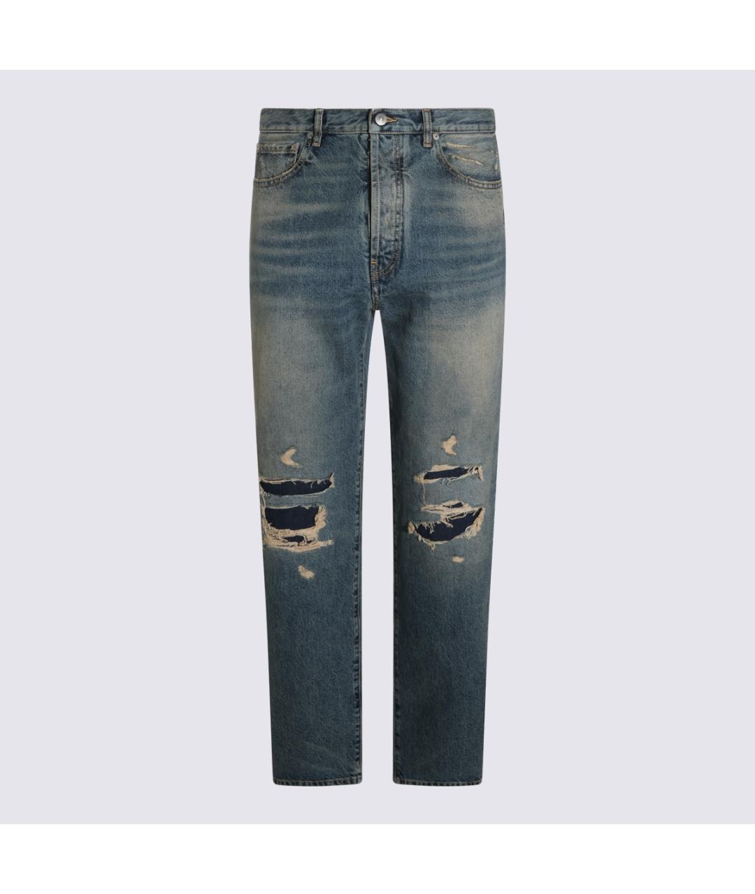 MAISON MARGIELA Синие хлопковые прямые джинсы, фото 6