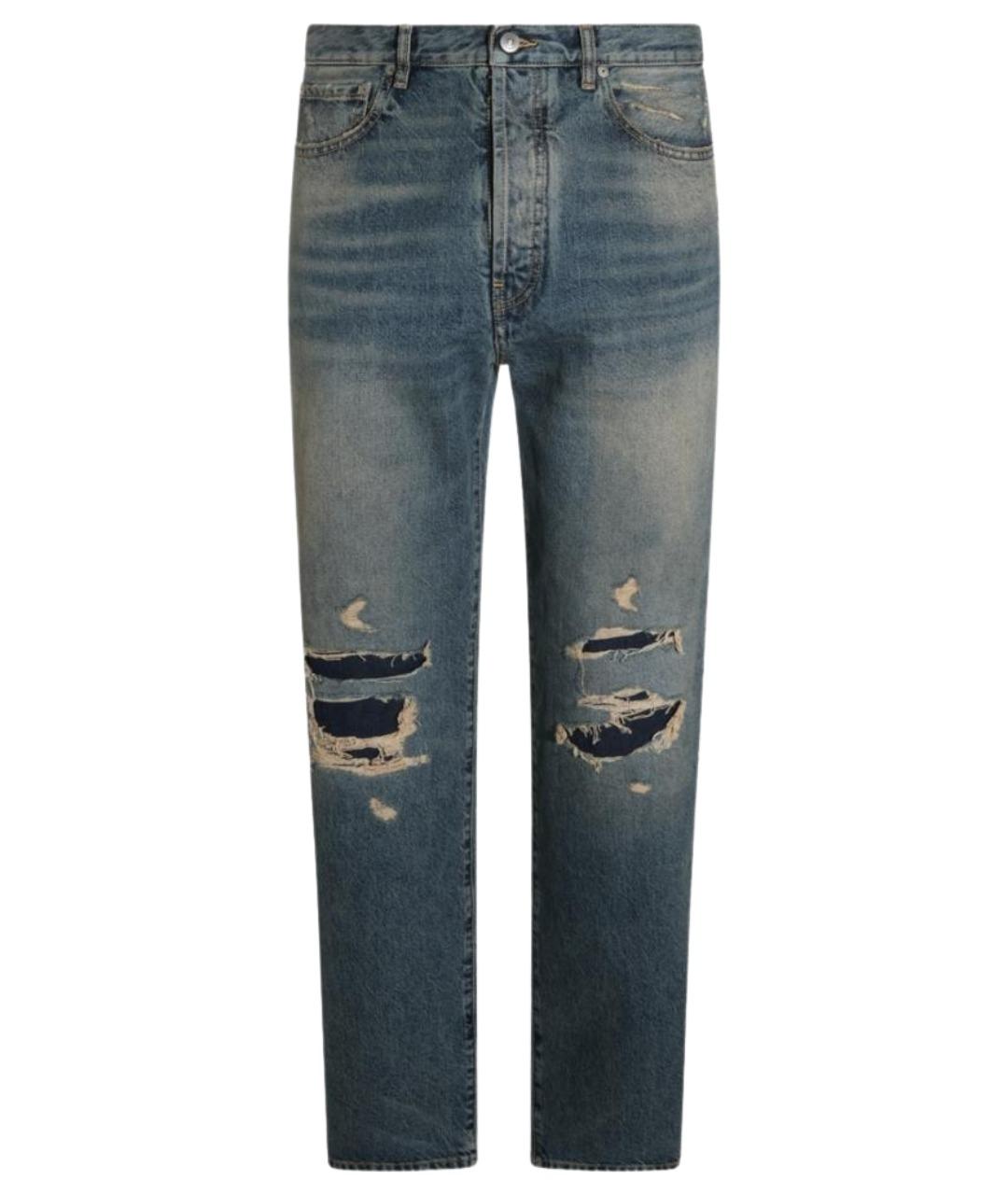 MAISON MARGIELA Синие хлопковые прямые джинсы, фото 1
