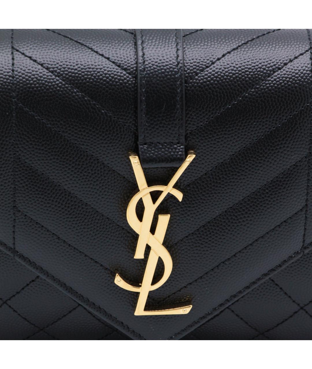 SAINT LAURENT Черная кожаная сумка через плечо, фото 4